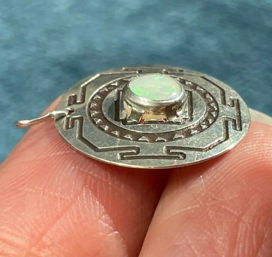 Australian Jelly Opal Tribal MANDALA Medallion Pendant in 925. Small_ts52_12_20
