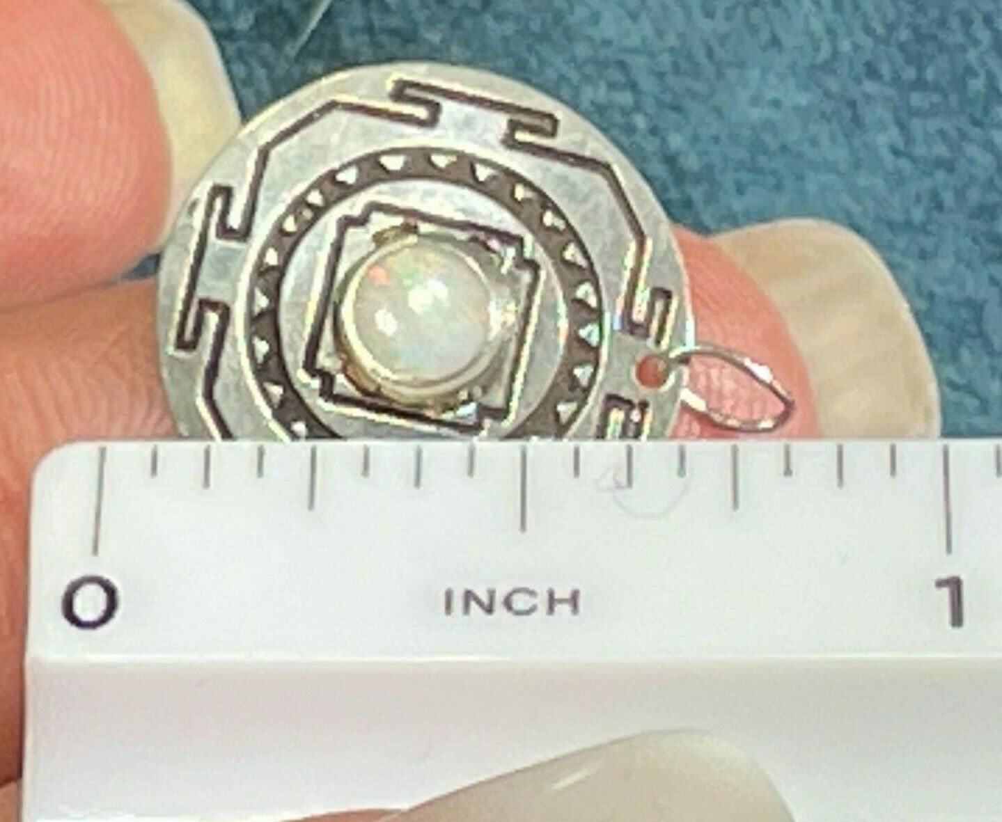 Australian Jelly Opal Tribal MANDALA Medallion Pendant in 925. Small_ts52_12_20