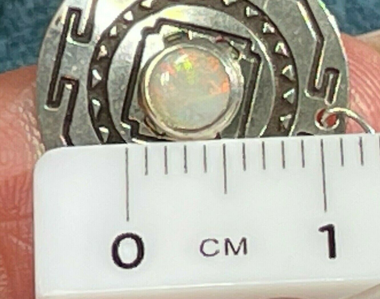 Australian Jelly Opal Tribal MANDALA Medallion Pendant in 925. Small_ts52_12_20