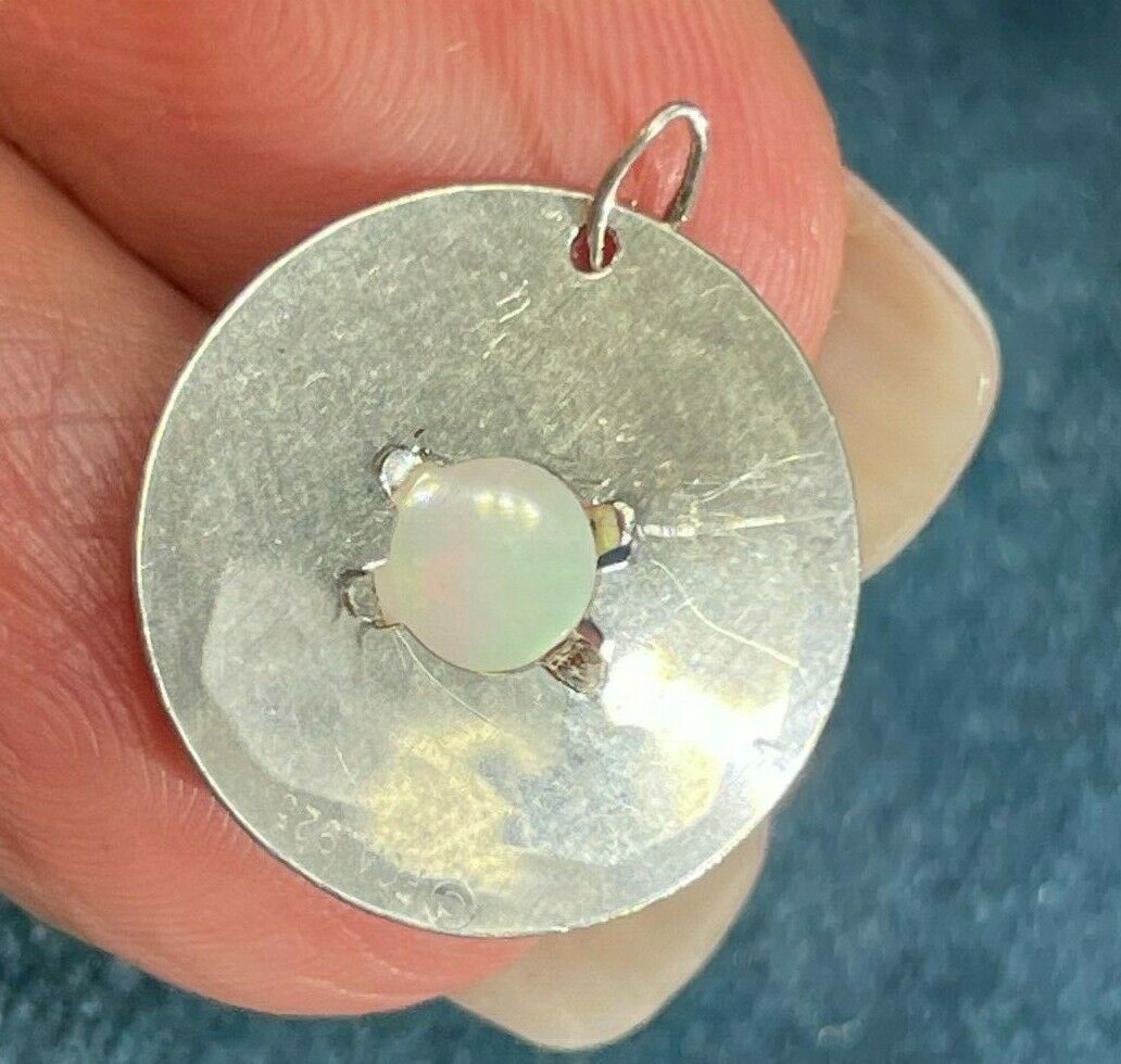 Australian Jelly Opal Tribal MANDALA Medallion Pendant in 925. Small_ts52_12_20