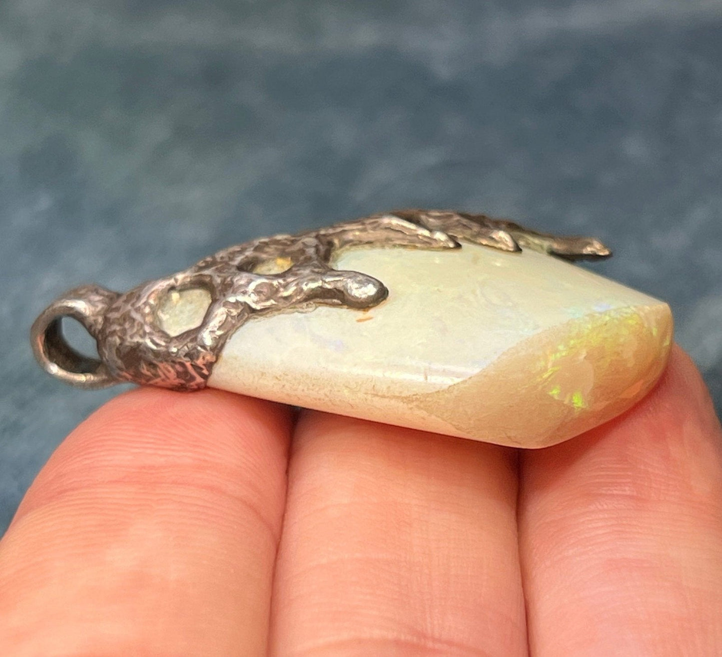Australian Opal Pendant in 925. Reversible. 1.7" + 13g **Video**