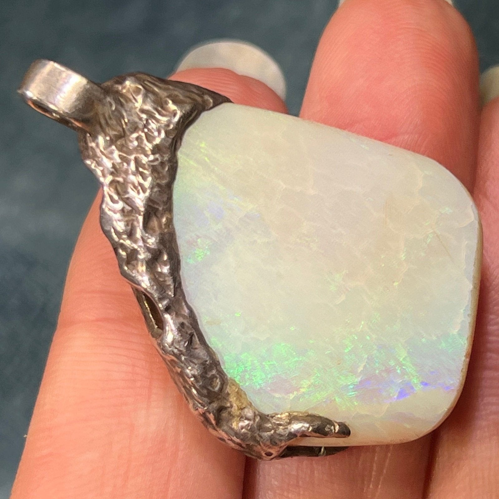 Australian Opal Pendant in 925. Reversible. 1.7" + 13g **Video**