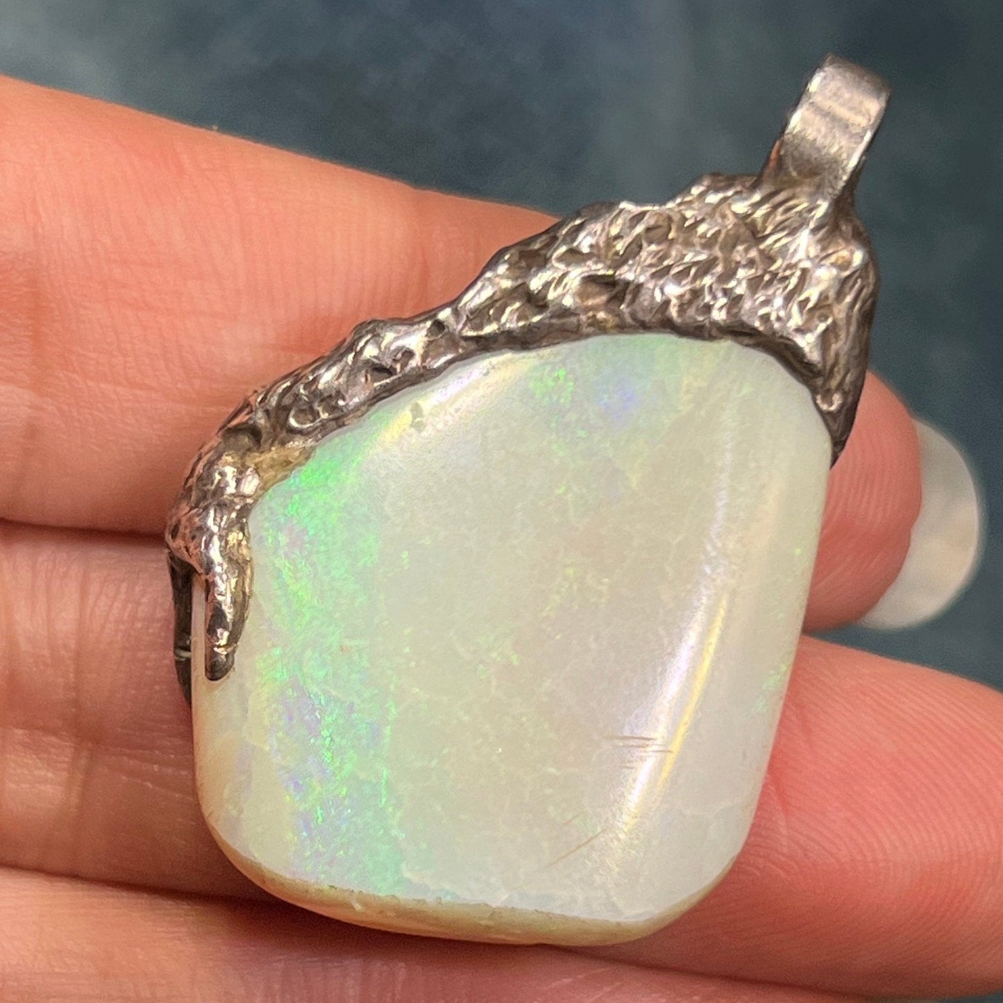 Australian Opal Pendant in 925. Reversible. 1.7" + 13g **Video**