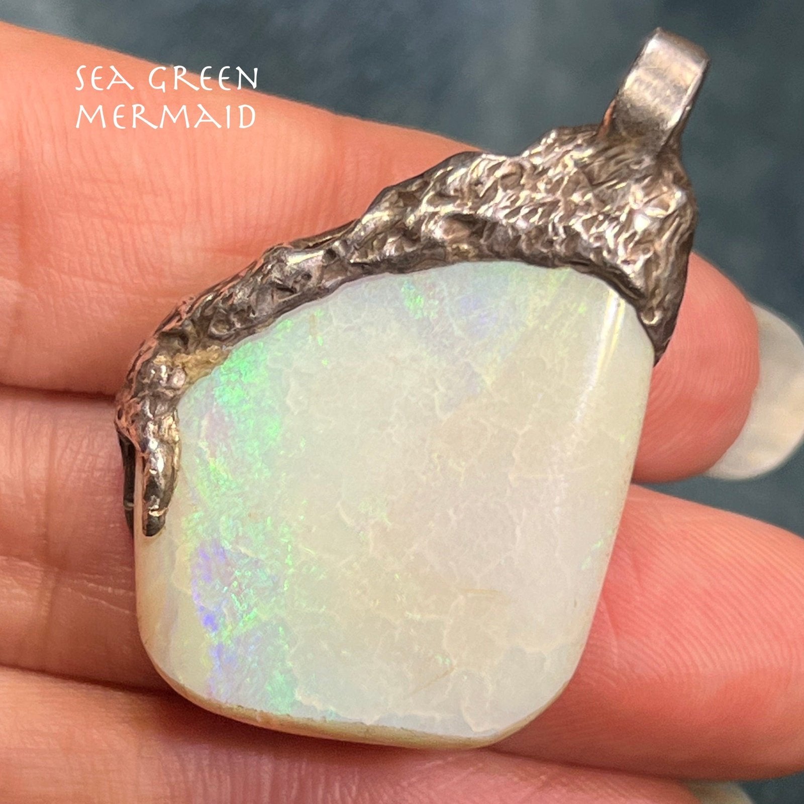 Australian Opal Pendant in 925. Reversible. 1.7" + 13g **Video**