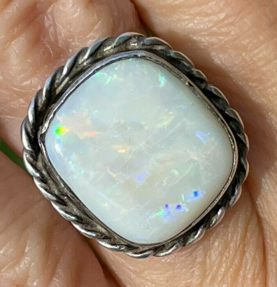 Australian Pinfire Opal Ring in 925. Large 15ct ***VIDEO***_21_234