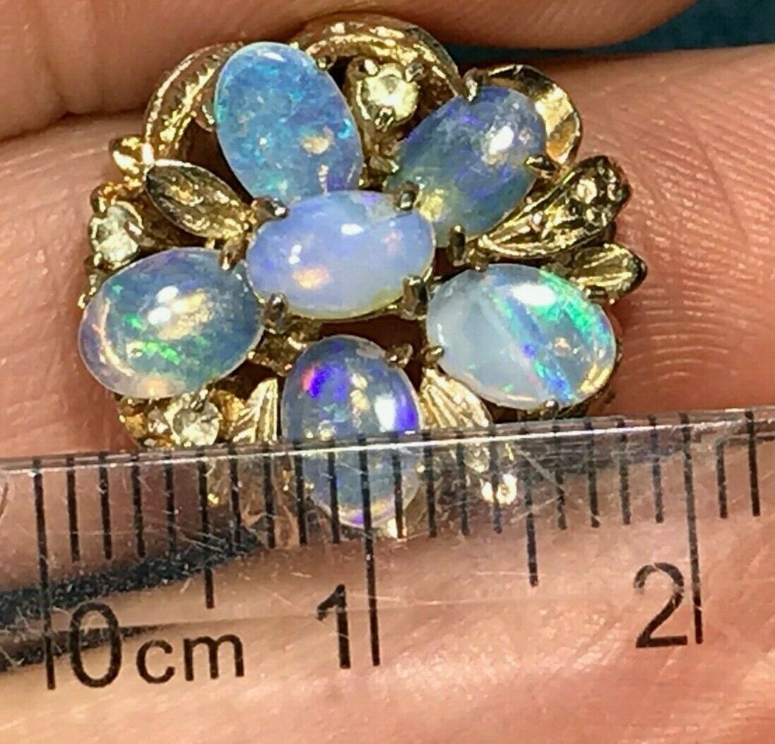 Australian Purple Lavender Crystal Opal Ring. Flower **VIDEO**