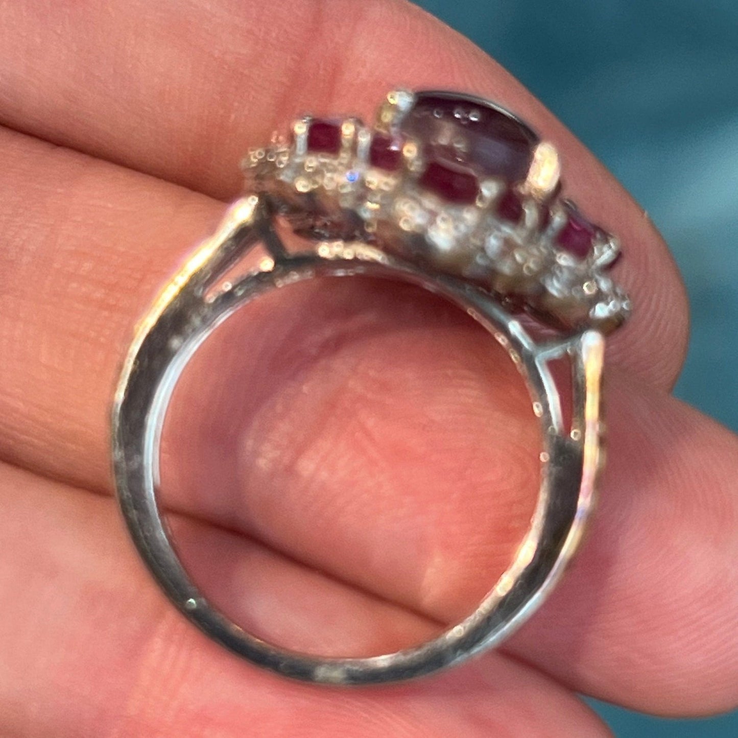 Burmese Star Ruby Ring w Ruby Halo in Sterling Silver *Video*