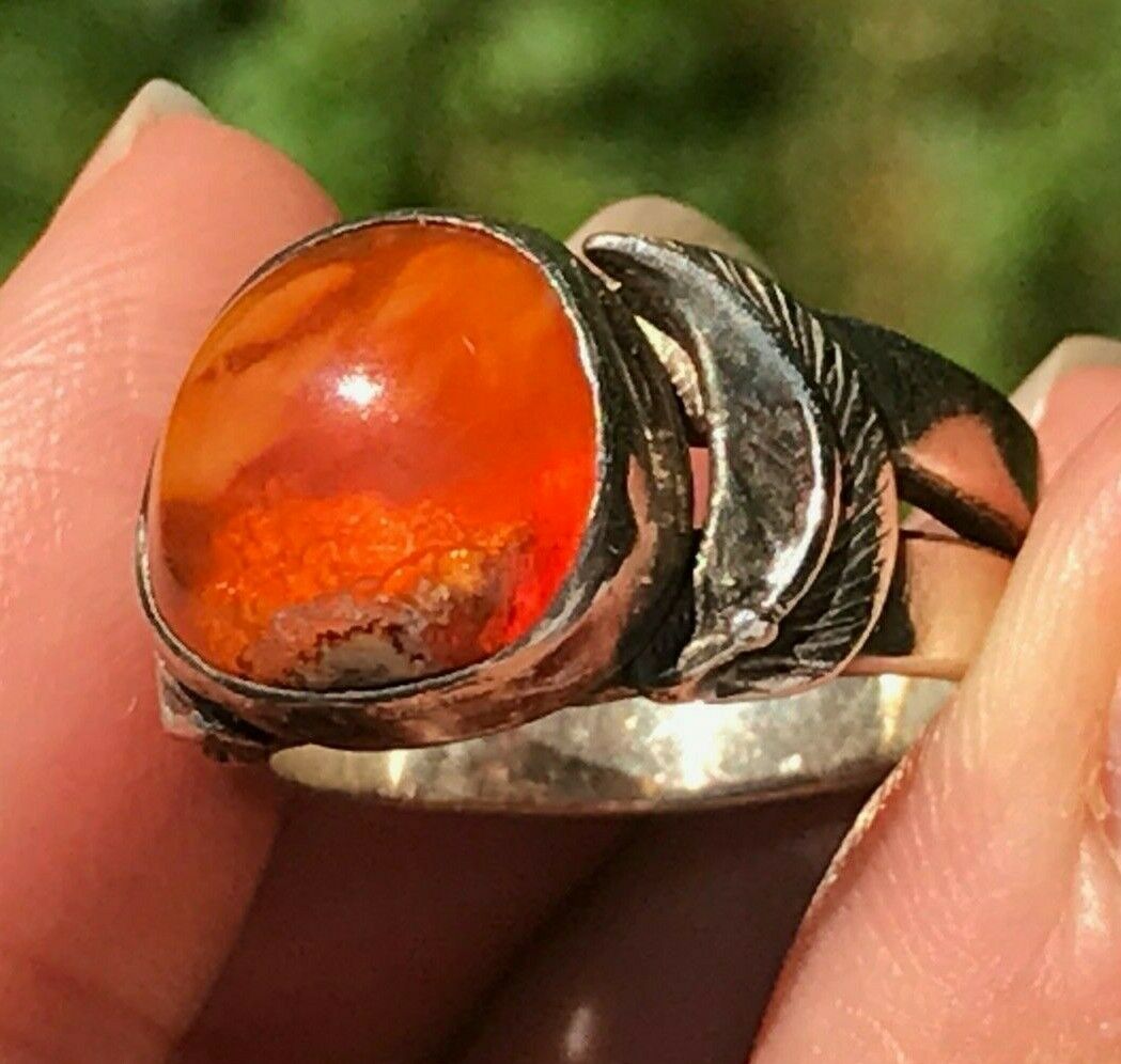 Stuning Mexican Boulder Fire Opal Gem Stone Macrame Ring  Macrame rings,  Jewelry making beads, Mexican fire opal ring