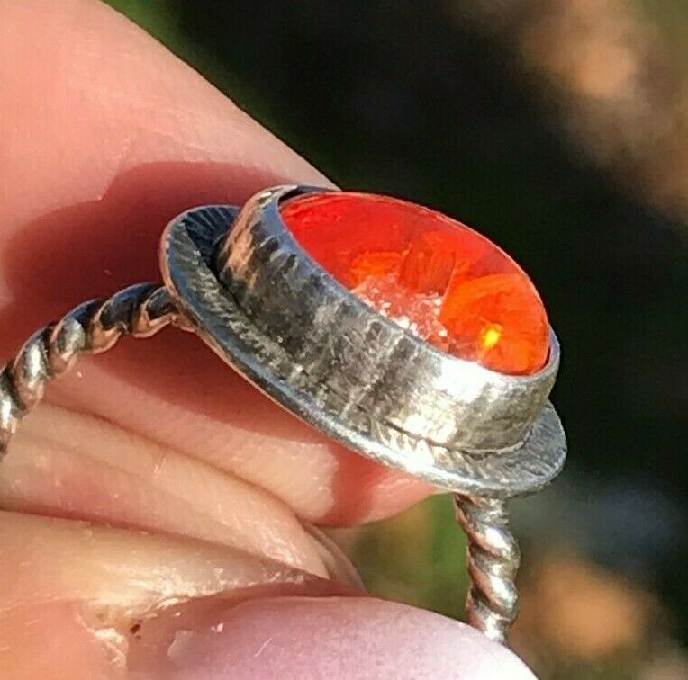 Raw Fire Opal Wedding Ring, Raw Diamond Wedding/Engagement Ring –  JadedDesignNYC