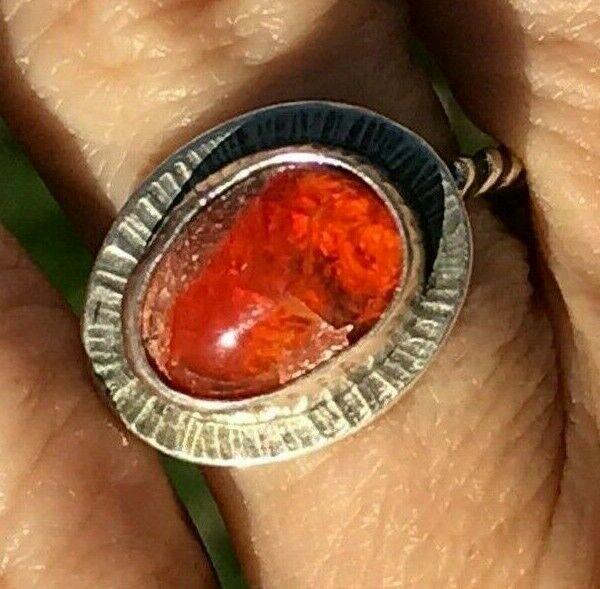 925 Sterling Silver Ring, Natural Fire Opal Ring, 7X9 MM Oval Opal Gems Ring,  Handmade Fire Stone Ring, Gift Ideas, Opal Ring, Oxidized Ring - Etsy