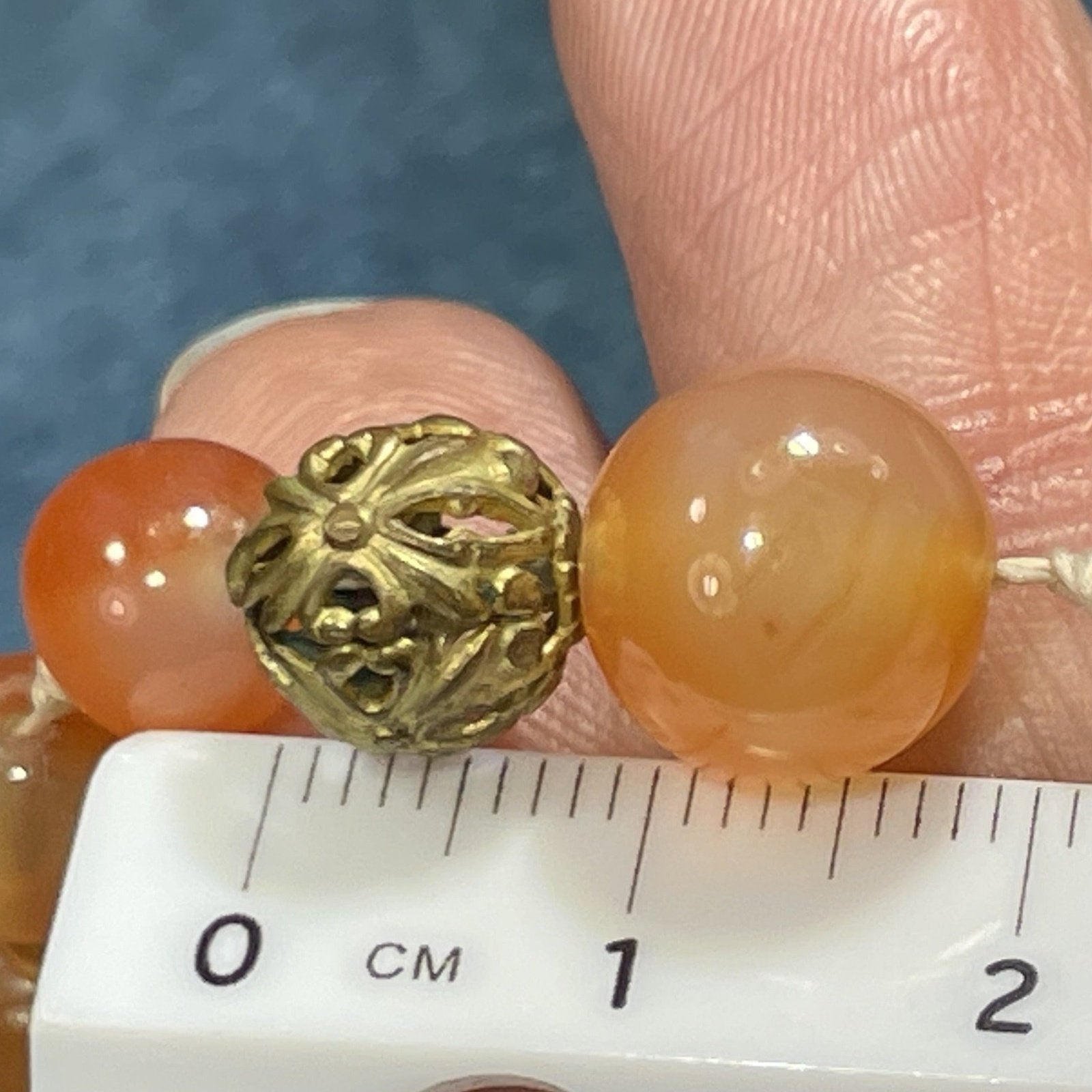 Orange Carnelian Hand-Knotted 20" Necklace. Large 10mm Beads