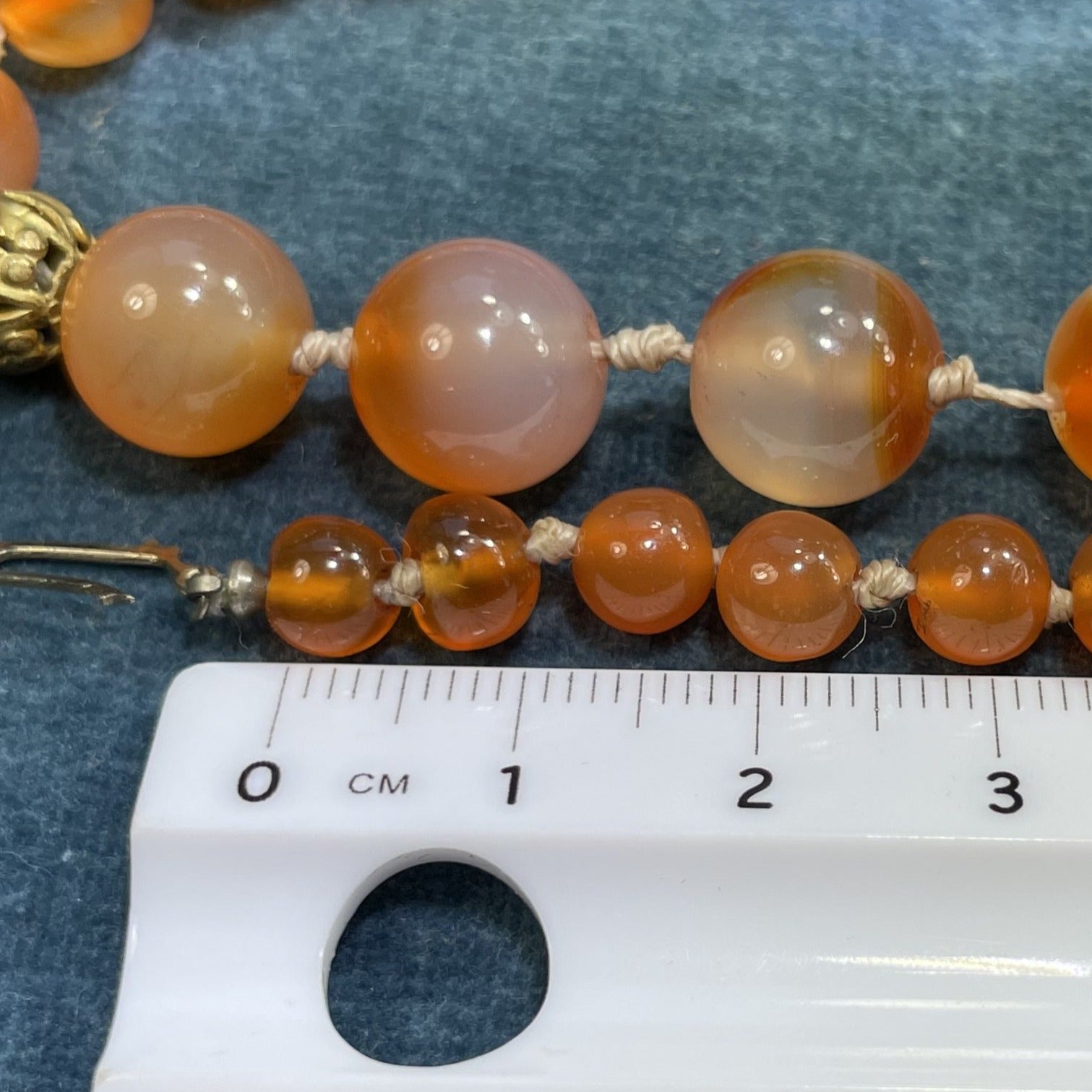 Orange Carnelian Hand-Knotted 20" Necklace. Large 10mm Beads