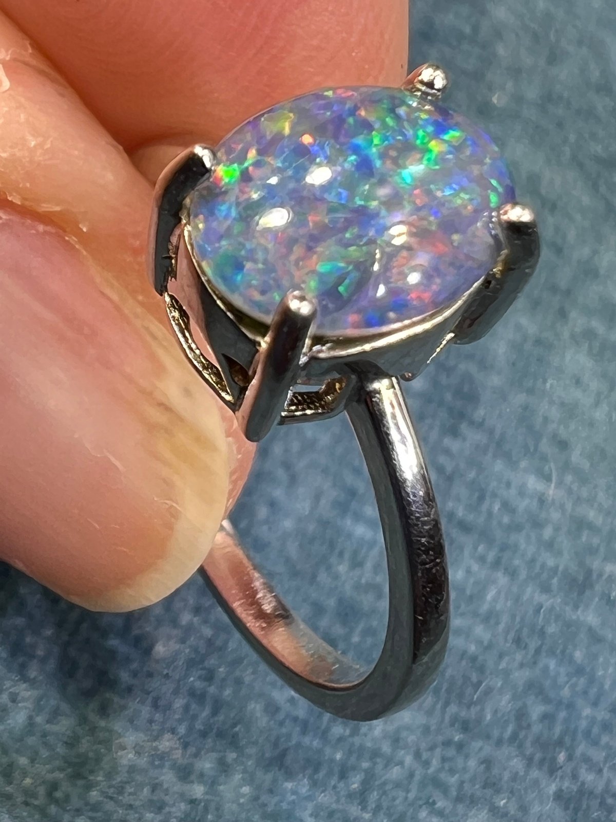 Sterling Silver Ring w Interchangeable Opals *Video*