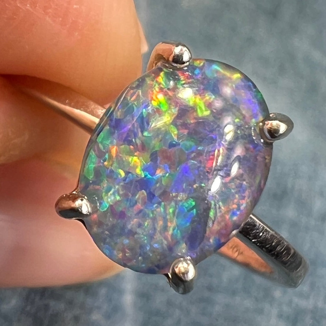 Sterling Silver Ring w Interchangeable Opals *Video*