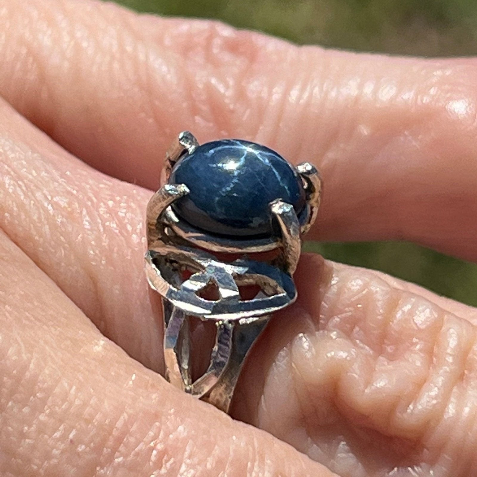 Retro 6.25 Carat Star Sapphire and Diamond Ring