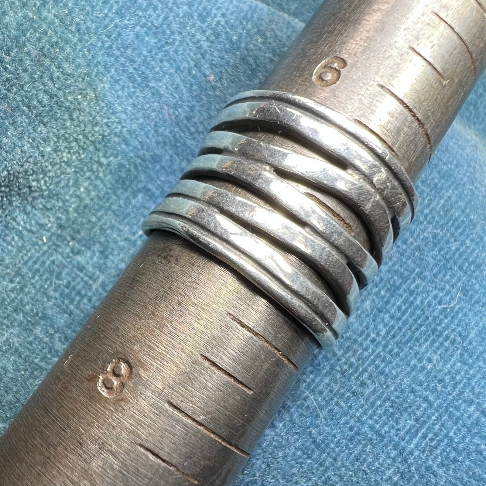 Wide Hammered Silver Stacked Multi-Band Cigar Ring