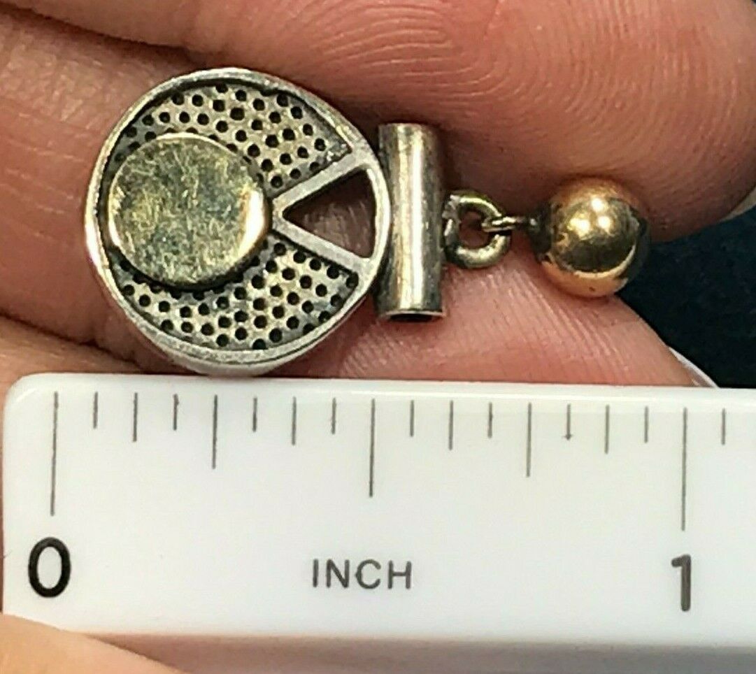 Yellow Gold & 925 Disk Full Moon Earrings. 14k Posts. Bali Style_b40_17