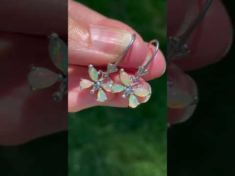 Ethiopian Welo Jelly Opal BUTTERFLY 925 leverback Earrings **VIDEO**